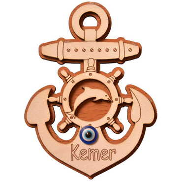 Kemer Themed Wooden Engraved Souvenir Fridge Magnet - 23