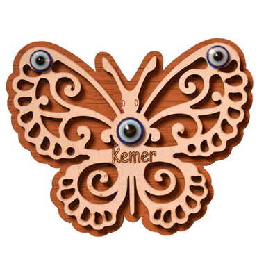 Kemer Themed Wooden Engraved Souvenir Fridge Magnet - 24
