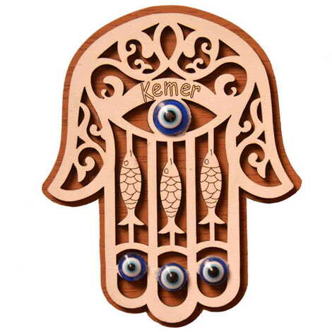 Kemer Themed Wooden Engraved Souvenir Fridge Magnet - 27