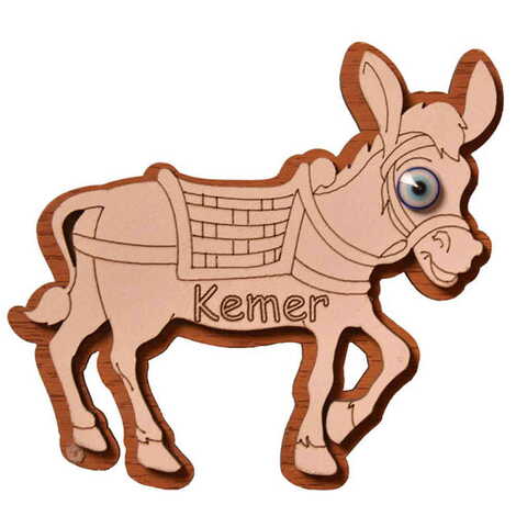 Kemer Themed Wooden Engraved Souvenir Fridge Magnet - 40