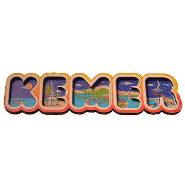 Myros - Kemer Themed Wooden UV Printed City Name Letter Fridge Magnet