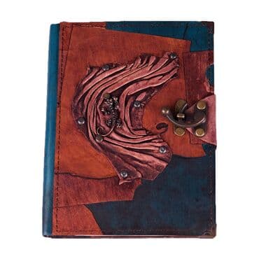 Lizard Themed Large Leather Notebook - Standart - 2