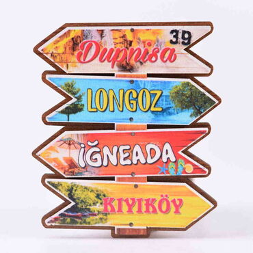 Myros - Kırklareli Themed Wooden Customised 2D Souvenir Fridge Magnet