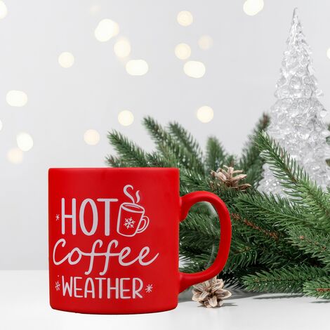 Toptan Kırmızı Coffee Weather Seramik Kupa