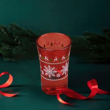 Wholesale Red Reindeer Themed Snowflake Shot Glass - Standart - 2