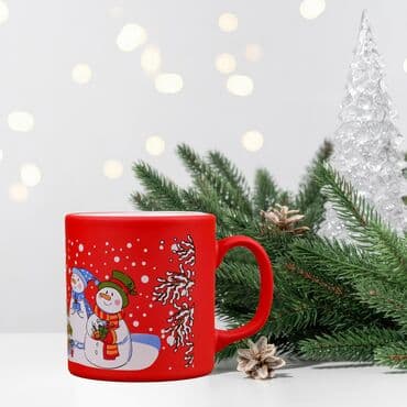 Wholesale Red Snowmen Ceramic Mug