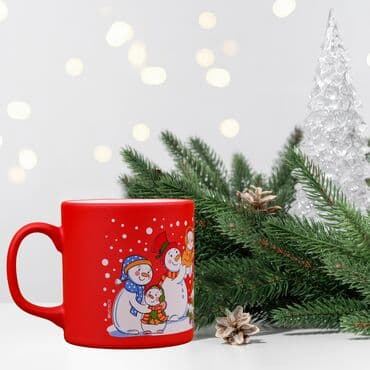 Wholesale Red Snowmen Ceramic Mug - Standart - 2