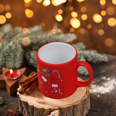 Wholesale Red Snowman New Year Themed Ceramic Mug - Standart - 3