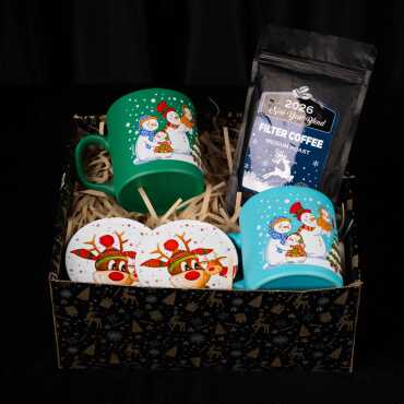 Kış Kahvesi: Kupa & Geyik Seti - Myros