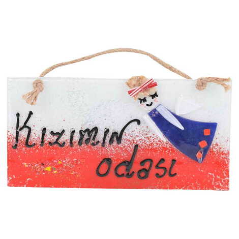 Toptan Kız Çocuğa Özel Kızımın Odası Cam Pano 12x24 cm