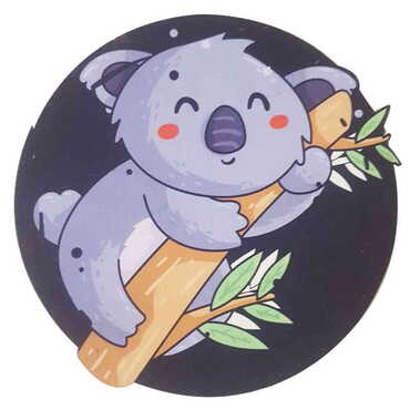 Myros - Koala Themed Wooden Customised Round Travel Coaster 100 mm