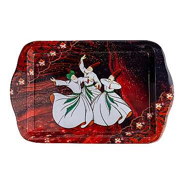 Konya Temalı Mini Metal Tepsi (25*16 Cm) Çift Yön Baskılı - Myros