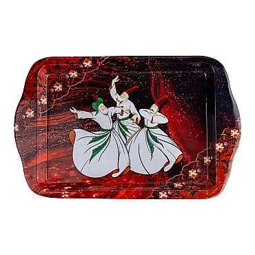 Konya Temalı Mini Metal Tepsi (25*16 Cm) Çift Yön Baskılı