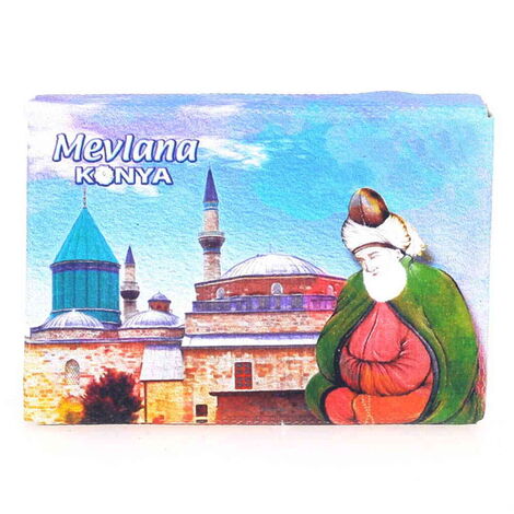 Konya Themed Wooden Canvas Fridge Magnet 50x70 mm