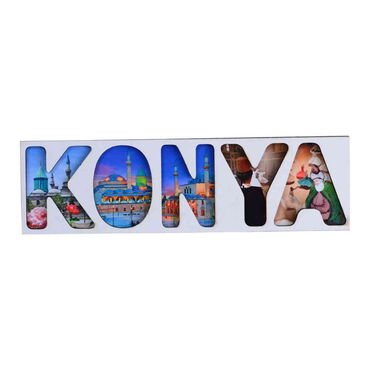 Myros - Konya Themed Wooden Customised City Name Letter Souvenir Fridge Magnet