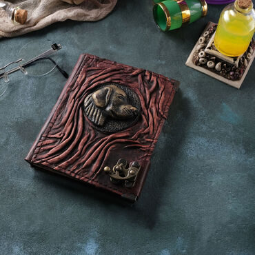 Toptan Köpek Temalı Küçük Boy Deri Defter - Myros