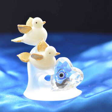 Crystal Two Birds On a Branch Figurine - 2