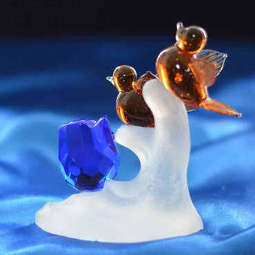 Crystal Two Birds On a Branch Figurine - 4