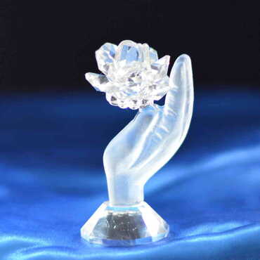 Crystal Holding Flowers Figurine