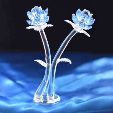 Crystal 2 Roses Figurine