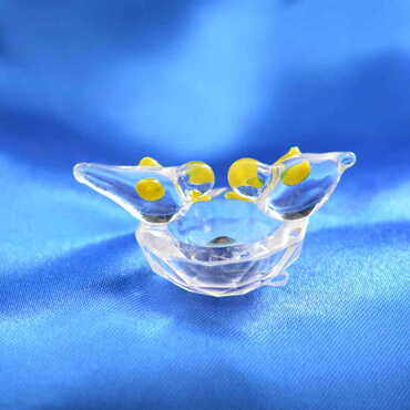 Crystal Bird Feeding Figurine No. 1
