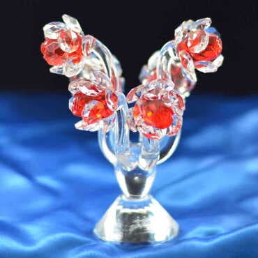 Crystal Rose Optacon Rose Figurine