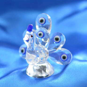 Crystal Peacock Figurine Set of 6 pcs No. 2