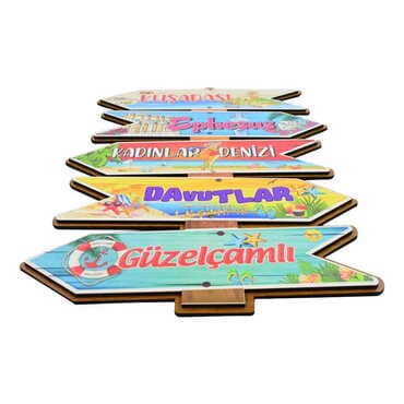 Kusadasi Region Themed Wooden Customised Door Sign Board 200x290 Mm - Standart - 2