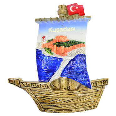 Myros - Kusadasi Polyester Ship Magnet