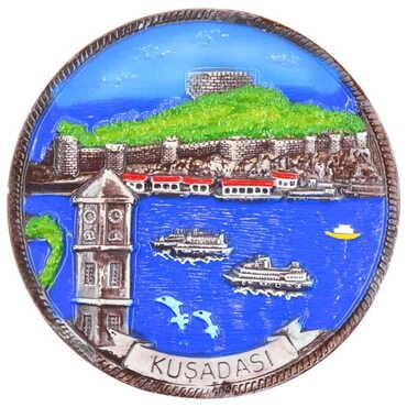 Toptan Kuşadası Temalı 20 Cm Yöresel Tabak  - 3