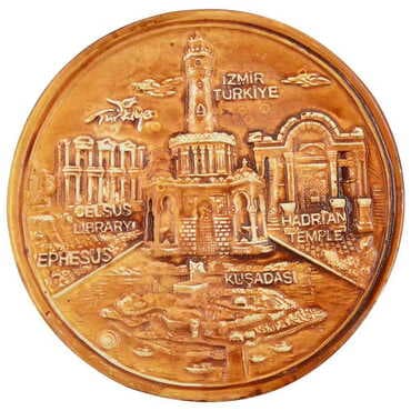 Toptan Kuşadası Temalı 20 Cm Yöresel Tabak  - 6