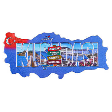 Kuşadası Themed Metallic Map Refrigerator Magnet - 7