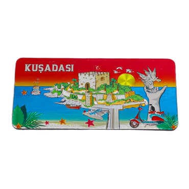 Kuşadası Themed Metallic Refrigerator Magnet 50x100 mm - 13