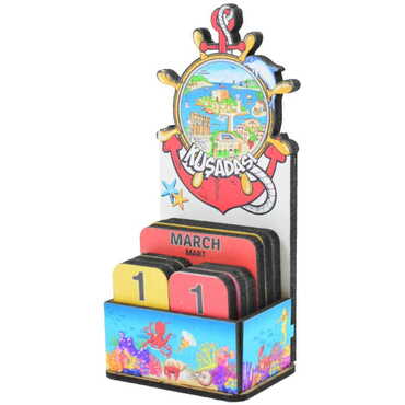 Kusadasi Themed Wooden Table Calendar - Standart - 3