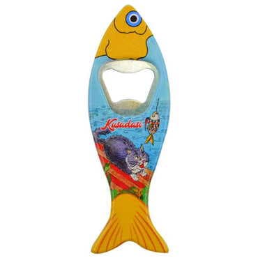 Toptan Kuşadası Temalı Myros Balık Açacak Magnet 42x130 mm - 6