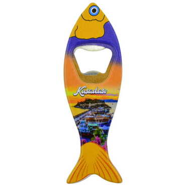 Toptan Kuşadası Temalı Myros Balık Açacak Magnet 42x130 mm - 7