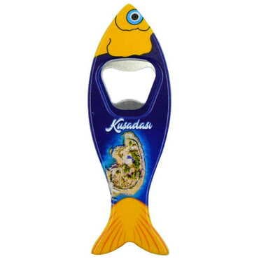 Toptan Kuşadası Temalı Myros Balık Açacak Magnet 42x130 mm - 11