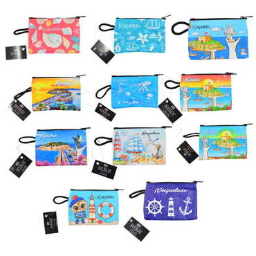 Kusadasi Themed Turkish Woven Wallet 215x155x8 mm - 2