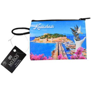 Kusadasi Themed Turkish Woven Wallet 215x155x8 mm - 3