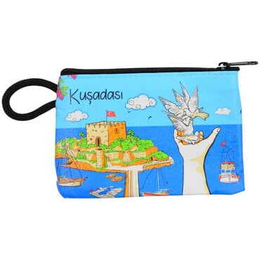 Kusadasi Themed Turkish Woven Wallet 215x155x8 mm - 6