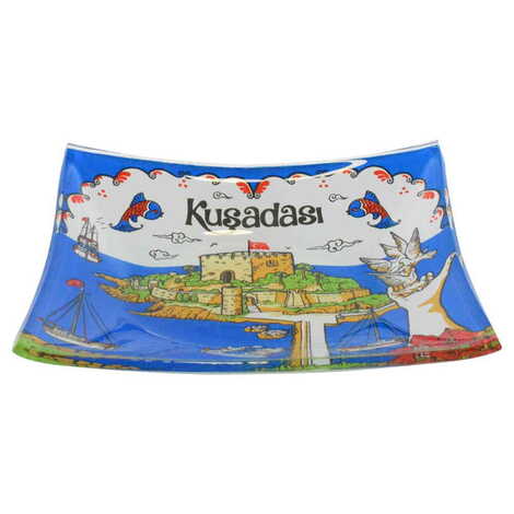 Toptan Kuşadası Temalı Myros Dekoratif Cam Çerezlik 12X14 cm - 3