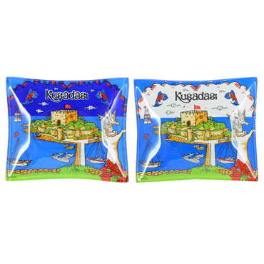 Toptan Kuşadası Temalı Myros Dekoratif Cam Çerezlik 12X14 cm - 4