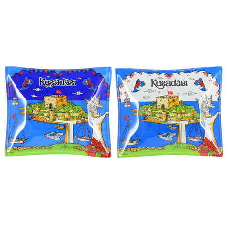 Toptan Kuşadası Temalı Myros Dekoratif Cam Çerezlik 12X14 cm - 4