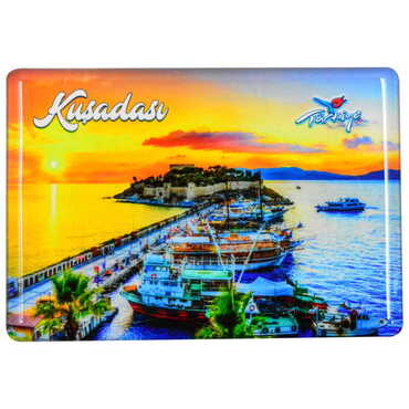 Toptan Kuşadası Temalı Myros Dikdörtgen Magnet 80x55 mm - Thumbnail