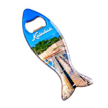Kuşadası Temalı Myros Metal Balık Açacak Magnet 120x43 mm - 5