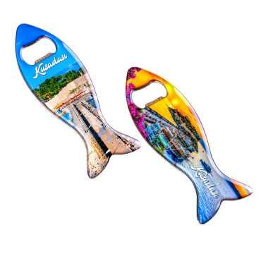 Kuşadası Temalı Myros Metal Balık Açacak Magnet 120x43 mm - 2