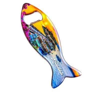Kuşadası Temalı Myros Metal Balık Açacak Magnet 120x43 mm - 3