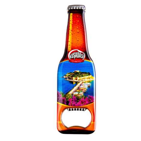 Kuşadası Temalı Myros Metal Bira Şişesi Açacak Magnet 130x39 mm - 1