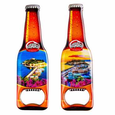 Kuşadası Temalı Myros Metal Bira Şişesi Açacak Magnet 130x39 mm - 2