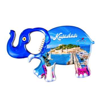 Kuşadası Temalı Myros Metal Büyük Fil Açacak Magnet 100x60 mm - 1